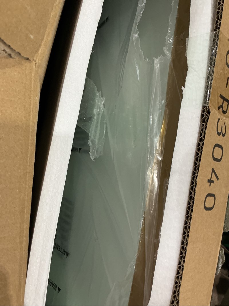 Condition photo showing Good Condition for andy star wall mirror for bathroom with stainless steel metal frame, 30"x40"rectangle rounded corner frame, brushed gold finish gold 40"l x 30"w