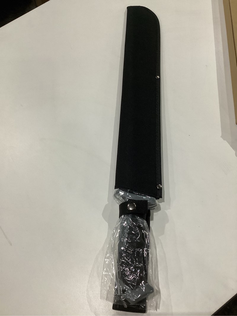 Condition photo showing New/Like New for Machete for Bushcraft, 24 inch Survival Knife with Saw for Yard Work, Gardening Heavy Duty Machete with No-Slip Handle and Sheath for Hunting, Outdoor Tree Cutting Esvopa