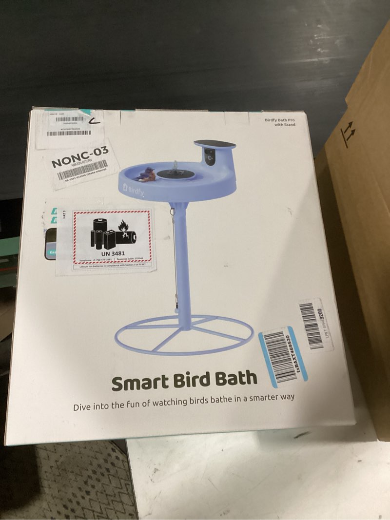 Condition photo showing Good Condition for birdfy smart bird bath with camera solar powered & fountain & stand, dual-lens camera for wildbird w