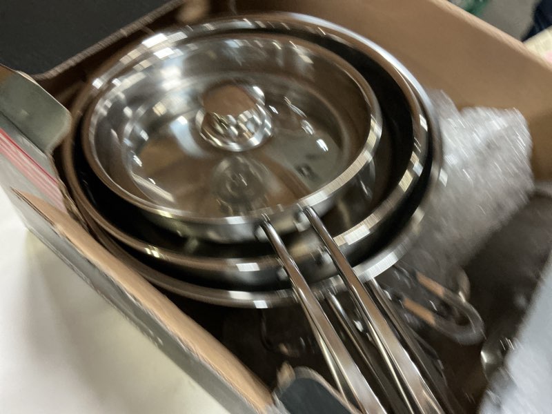 Condition photo showing Good Condition for Aufranc 10-Piece Pots and Pans Set, Stainless Steel Cookware Set- Includes Ergonomic Handle Saucepans, Skillets, Dutch Oven, Stockpot, Steamer & More - Premium Pots and Pans for Home Chefs 10-PCS