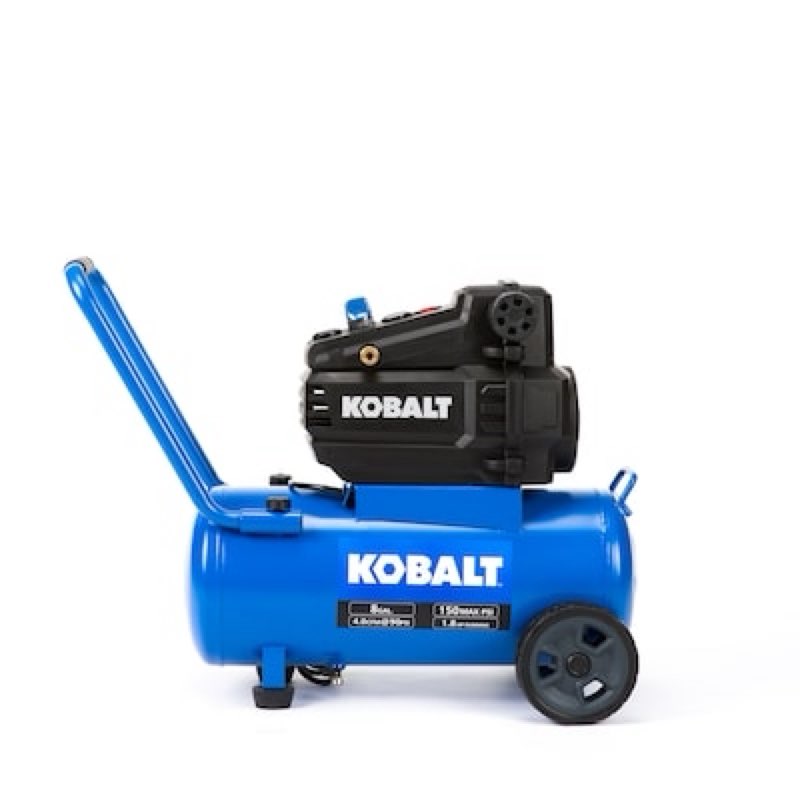 kobalt 8-gallon portable electric 150 psi horizontal air compressor