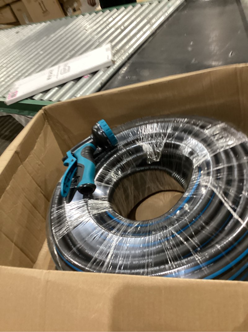 Condition photo showing Good Condition for heavy duty garden hose 50ft, durable hose with 10-pattern spray nozzle