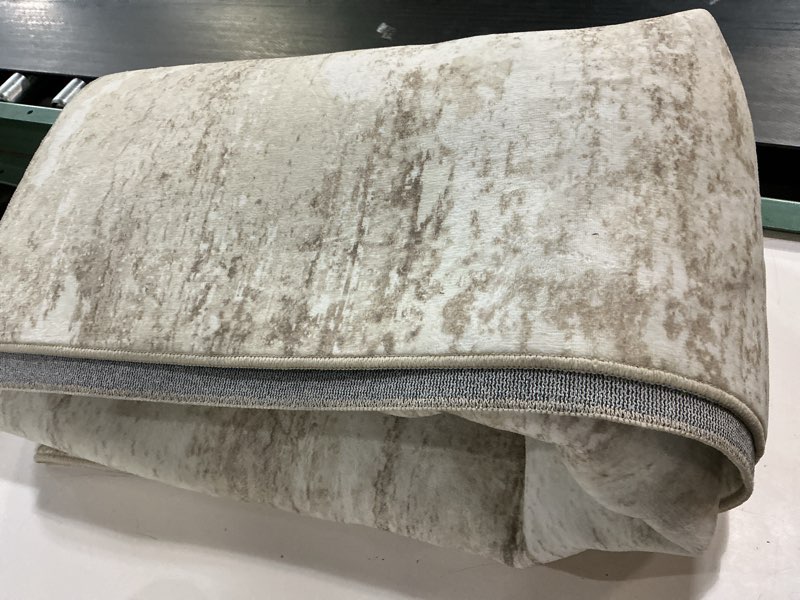 Condition photo showing Good Condition for washable rug 6x9 area rugs for living room: neutral soft rug abstract non slip low pile modern carpet for bedroom kitchen nursery office dining room indoor (beige, 6'x9') beige 6' x 9' (rectangular)
