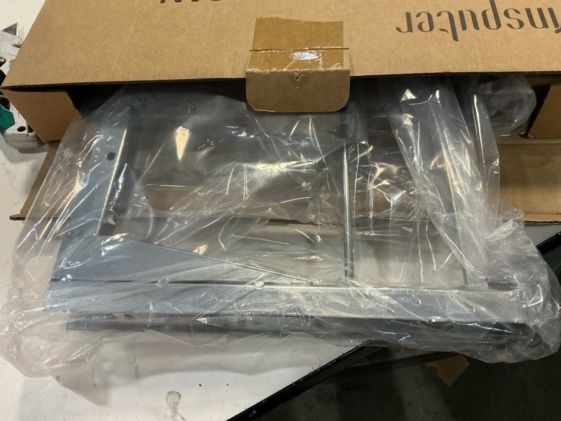 Condition photo showing New/Like New for insputer dual pull out trash can under cabinet with soft-close slides, heavy duty under sink trash can kit for kitchen sink, laundry, garbage can not included, requires 17" w x 24" d cabinets double silver
