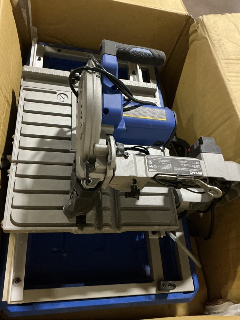 Condition photo showing Good Condition for kobalt folding head 9-amp 7-in corded sliding table tile saw with stand (charger not included)