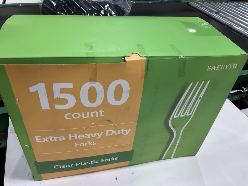 Condition photo showing As Is for 1500count Extra heavy duty forks