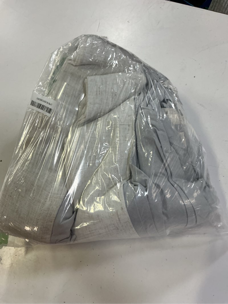 Condition photo showing Good Condition for pinch pleated curtains 100% blackout linen curtains 84 inches long for bedroom living room, natural memory trained thermal insulated room darkening window pleat drapes with hooks, 2 panels, 40"wx84"l natural 40"w x 84"l (pack of 2)