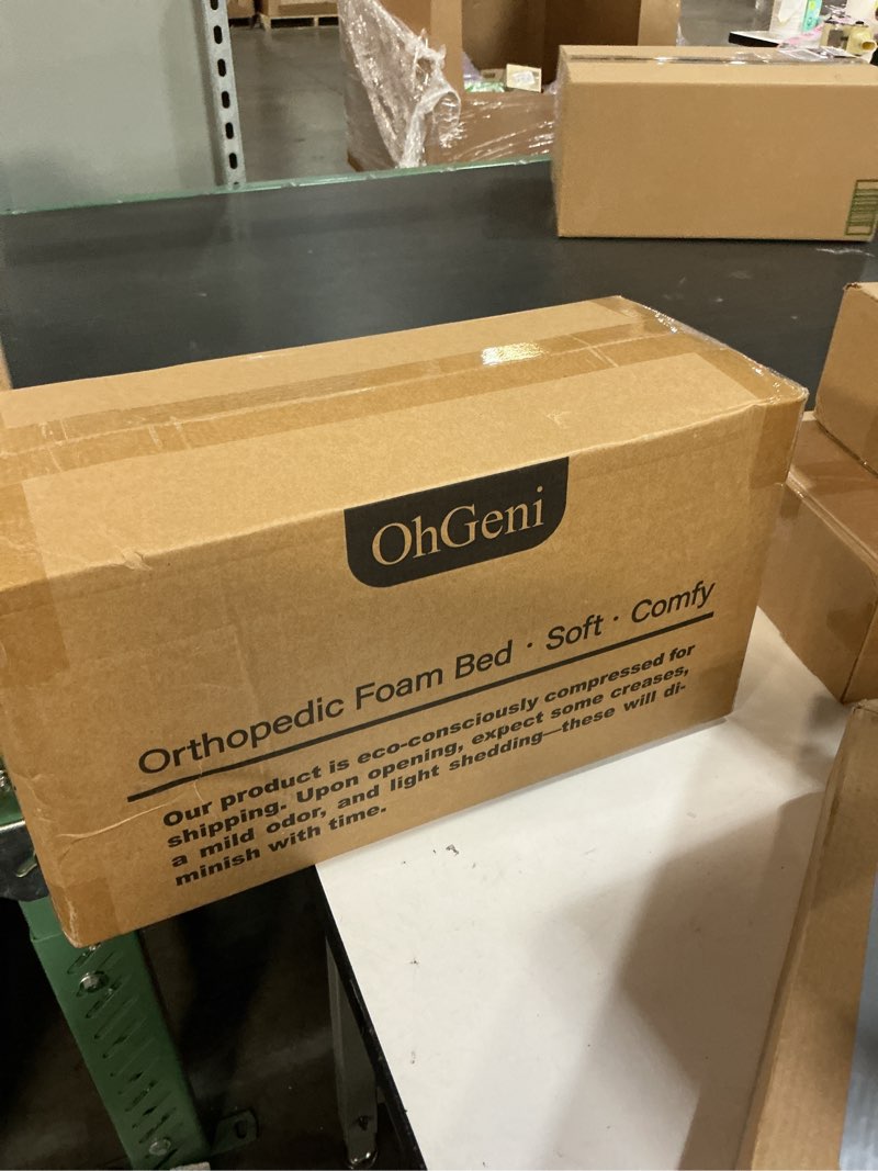 Condition photo showing New/Like New for OhGeni Orthopedic Waterproof Top Surface & Machine Washable Dog Bed for Medium Large Pets, Cat Mat with 25D Egg Crate Foam, Non-Slip Bottom & Removable Cover, 36 Inches(Black) 03-Black Large+ (36"L x 27"W x 3.5"Th)