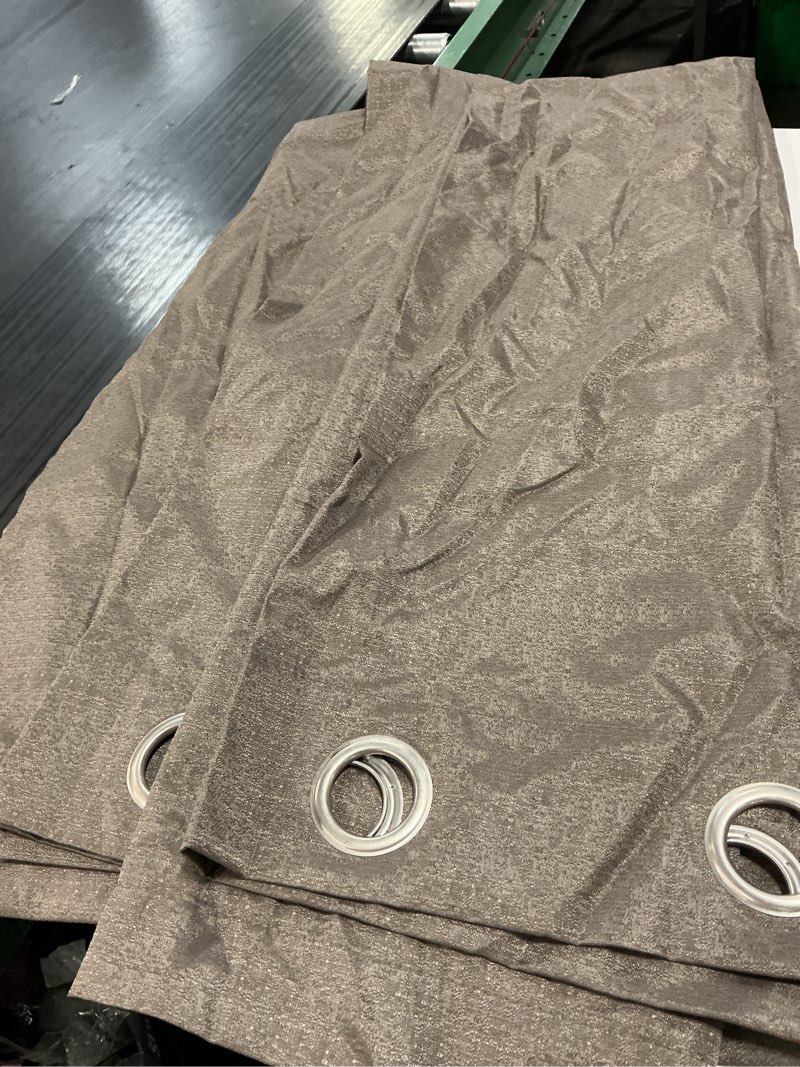 Condition photo showing Good Condition for sun zero arlo 2-piece textured thermal insulated room darkening grommet curtain panel pair, mocha brown, 40\"w x 63\"l