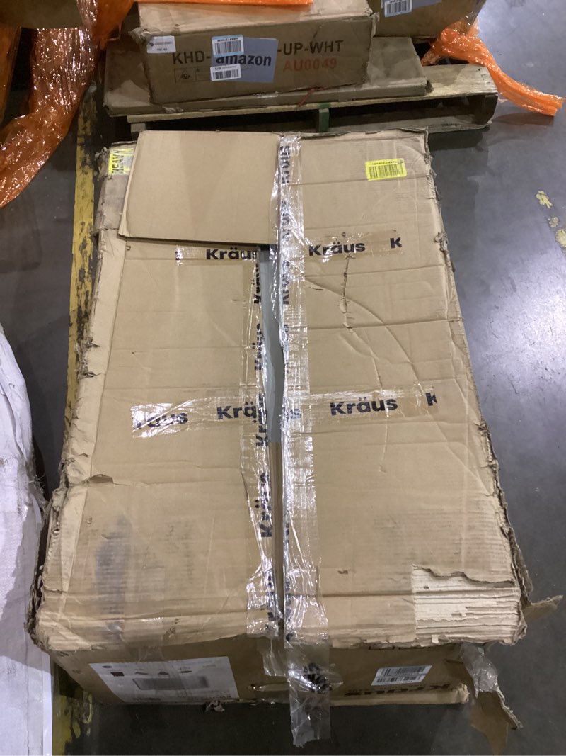 Condition photo showing As Is for KRAUS Kore 36-Inch Undermount Workstation 16 Gauge Single Bowl Stainless Steel Kitchen Sink with Accessories, KWU110-36 Stainless Steel 36 Inch Sink