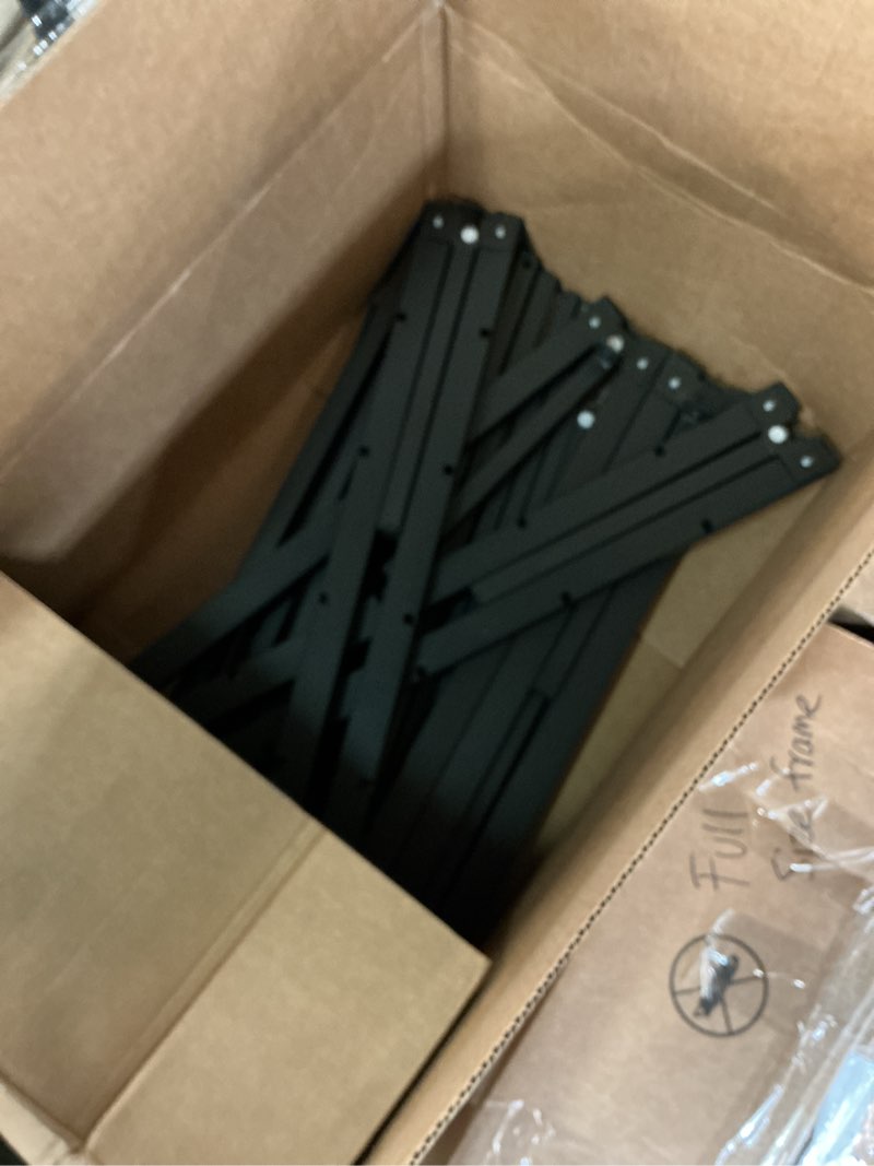 Condition photo showing As Is for ITIMIDI 16 Inch Metal Bed Frame Queen Size, Safety Design with Rounded Corner Legs and DIY Headboard, No Box Spring Needed, Easy Assembly, Noise Free, Sturdy and Stable, Black Queen 16 Inch