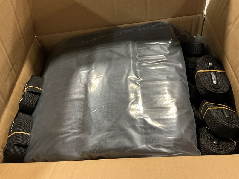 Condition photo showing Good Condition for 1200D Waterproof Boat Cover - Fits 20' to 22' ft Bass, V-Hull, Tri-Hull, Fish & Ski, Runabout Bowrider Boats - Heavy Duty Canvas Black Black Model D: Fits 20'-22' L X 102" Beam Width