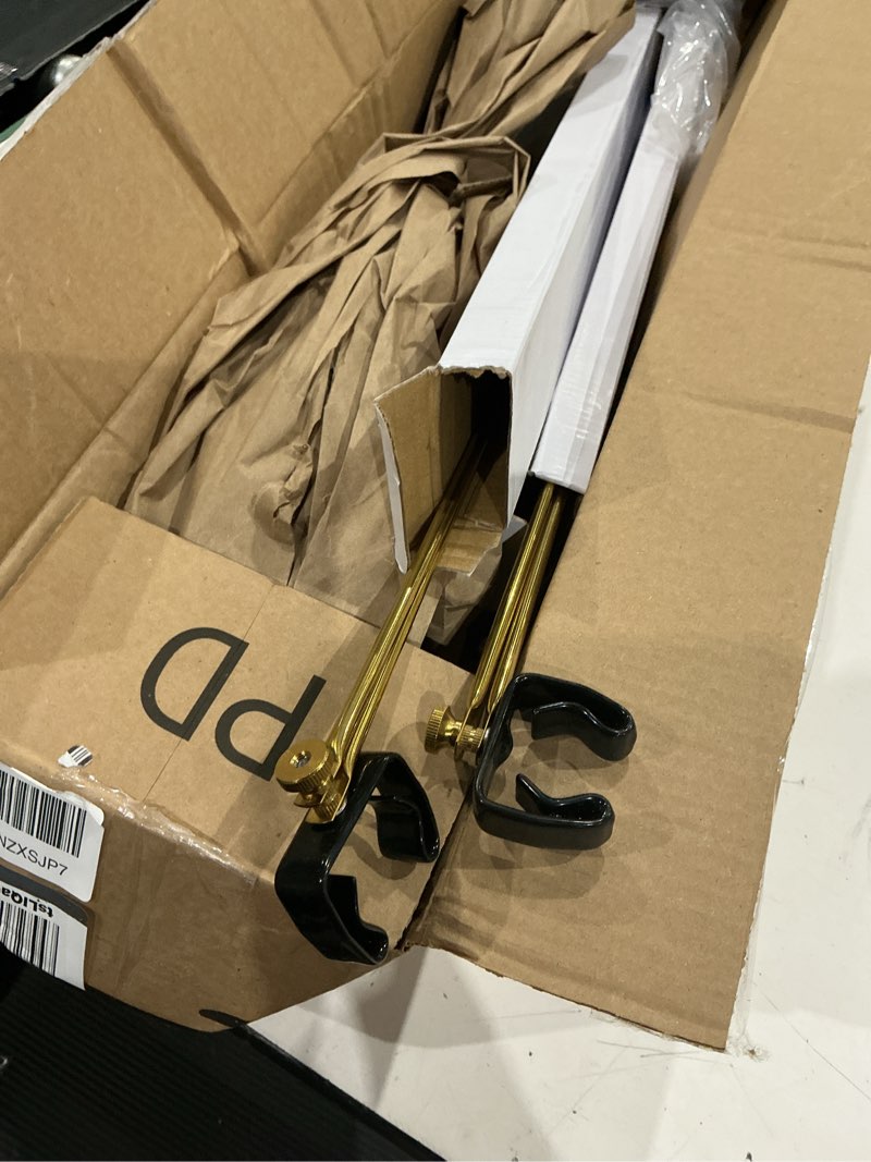 Condition photo showing As Is for gisafai 2 pcs flag spreaders for indoor flag pole display gold banner holder for memorial day juneteenth 250th anniversary independence day, 19.69 inches in total length
