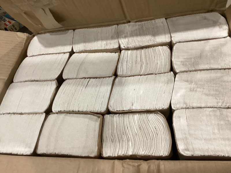 Condition photo showing Good Condition for tork multifold hand towel white h2, universal, 100% recycled fibers, 16 x 250 towels, mb540a 16 x 250 hand towels