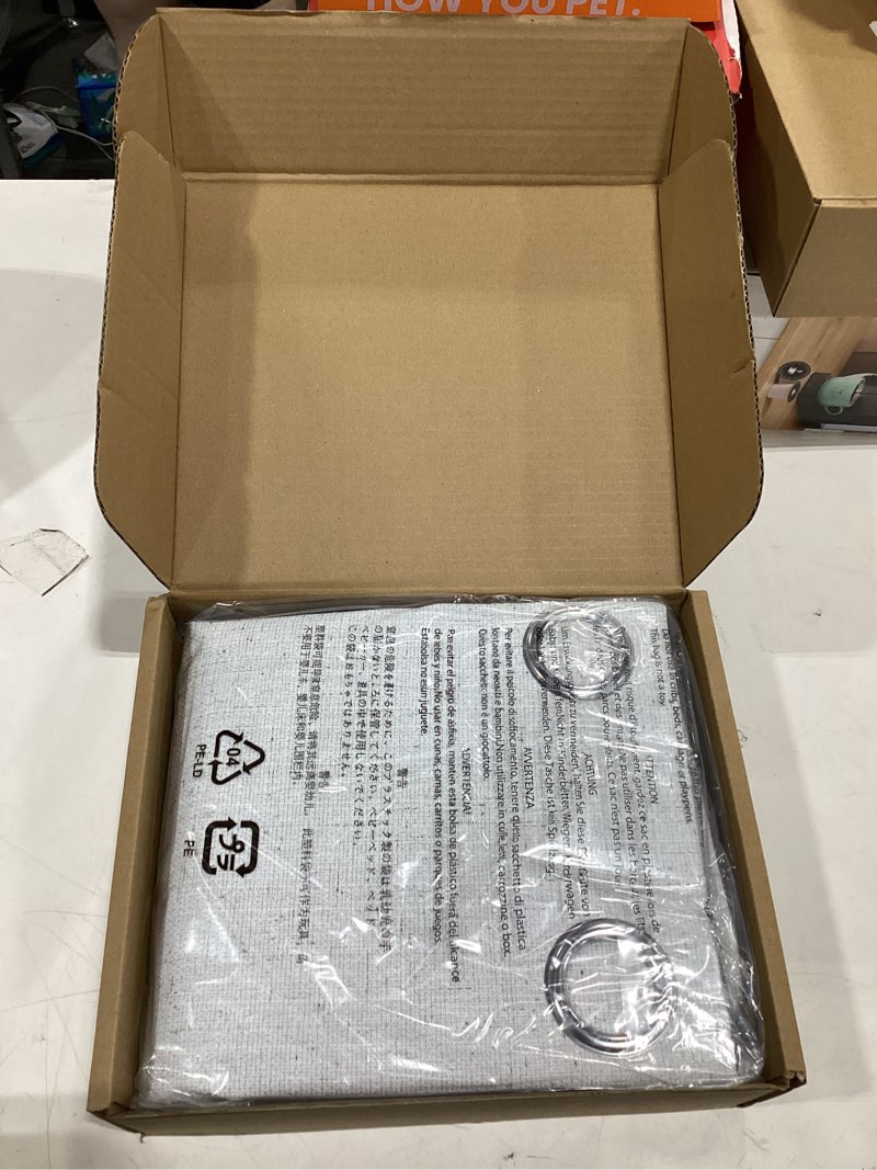 Condition photo showing Good Condition for amazon basics faux linen blackout curtains for bedroom and living room, 2-piece set with grommets, 52" w x 84" l, white white 52"w x 84"l (pack of 2)