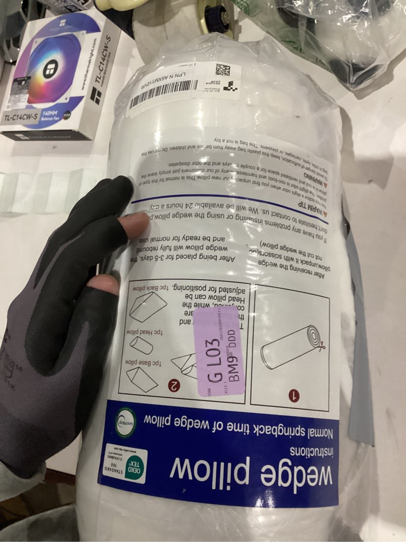 Condition photo showing New/Like New for 3PCS Wedge Pillow Set for After Surgery, Adjustable 9&12 Inch Bed Wedge Pillow for Sleeping, Incline Pillow Wedge for Headboard, Post Surgery, Acid Reflux, Neck&Back Support, White/Grey White/Grey Adjustable 9&12 Inch + 1 Head Pillow