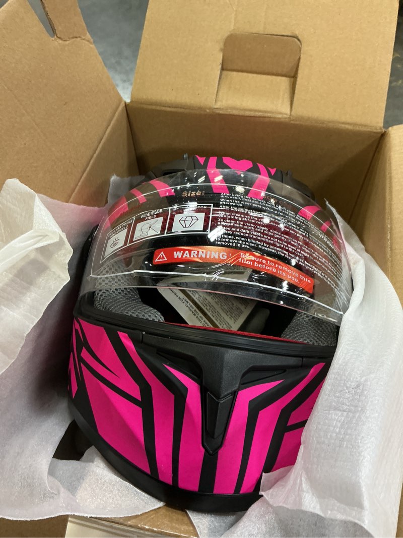 Condition photo showing Good Condition for sanqing kids full face motorcycle helmet motocross dirt bike atv bmx go-kart off-road 4 wheeler boy girl children helmet with sun visor dot approved pink small