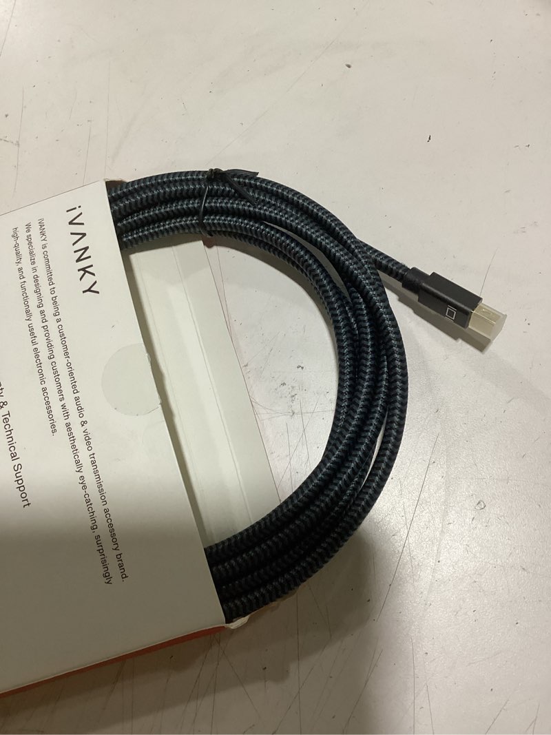 Condition photo showing Good Condition for ivanky 8k mini displayport to displayport cable 10ft, bi-directional mini dp to dp cable 8k@60hz, 4k@144hz, 32.4gbps hd [thunderbolt 2 compatible] aluminum shell, gold-plated braided for macbook, pc 10 feet 8k grey