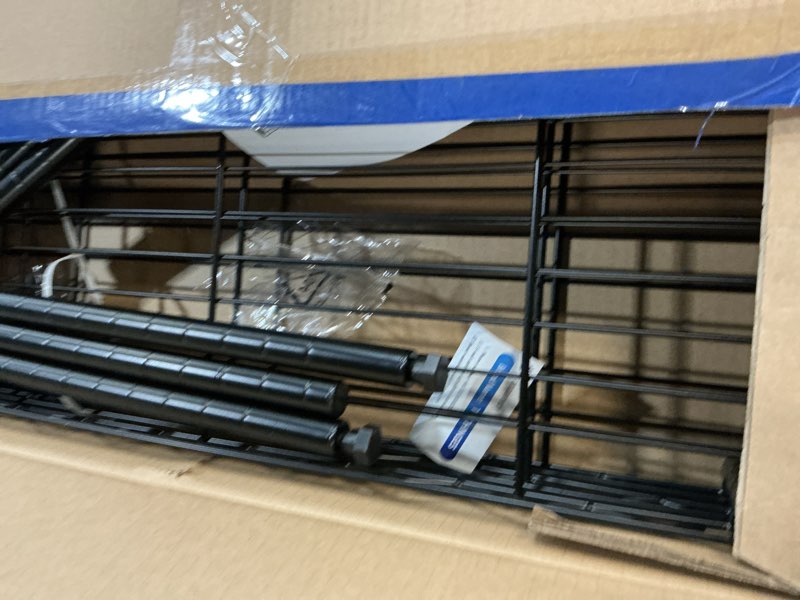 Condition photo showing As Is for dumos 3-tier metal wire storage shelves, adjustable standing storage rack shelf, heavy duty steel shelving unit organizers for kitchen bathroom pantry garage, 23.2" w×13.4" d×30.3" h, black 3 tier-23.2"w×13.4"d×30.3"h