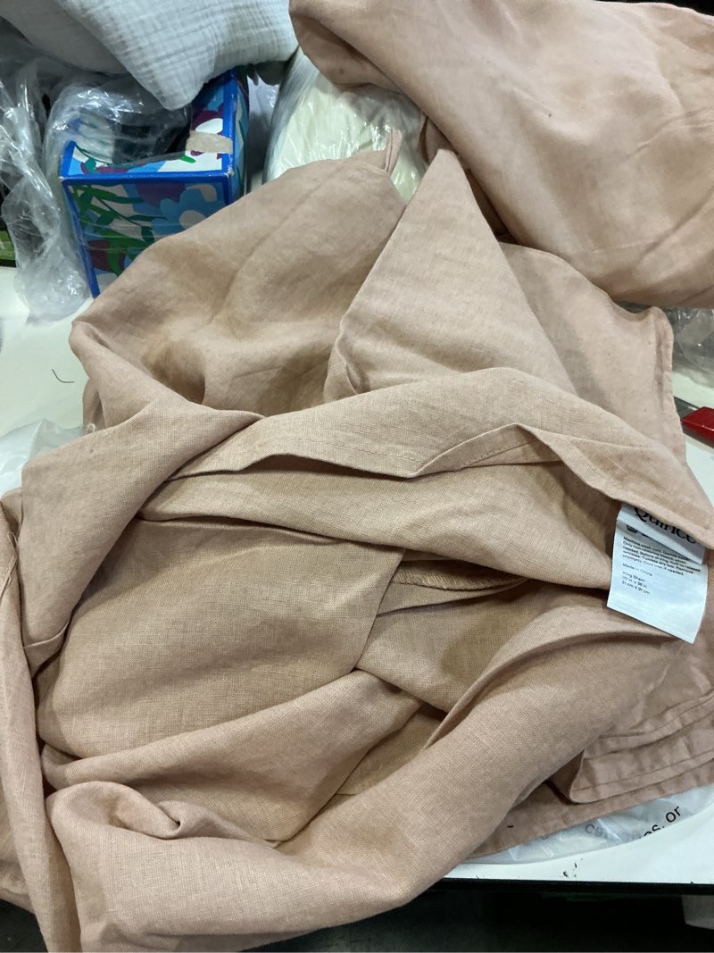 Condition photo showing As Is for european linen duvet cover set, king/cal king, desert sunset