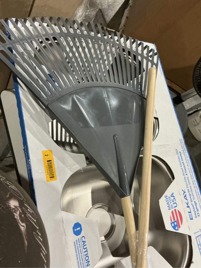 Condition photo showing As Is for union tools 64309 poly leaf rake 24-in