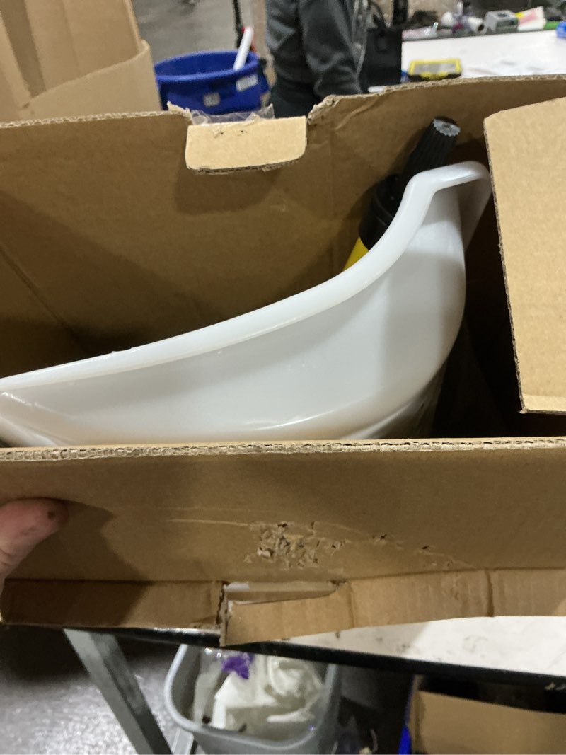Condition photo showing Good Condition for Snow Pusher: Snow Plow Shovel with Ergonomic Dual D-Handles & 22'' UHMW Blade - Lightweight Manual Snow Shovel for Car, Driveway, Sidewalk & Patio (Bright Yellow) Bright Yellow 58 IN