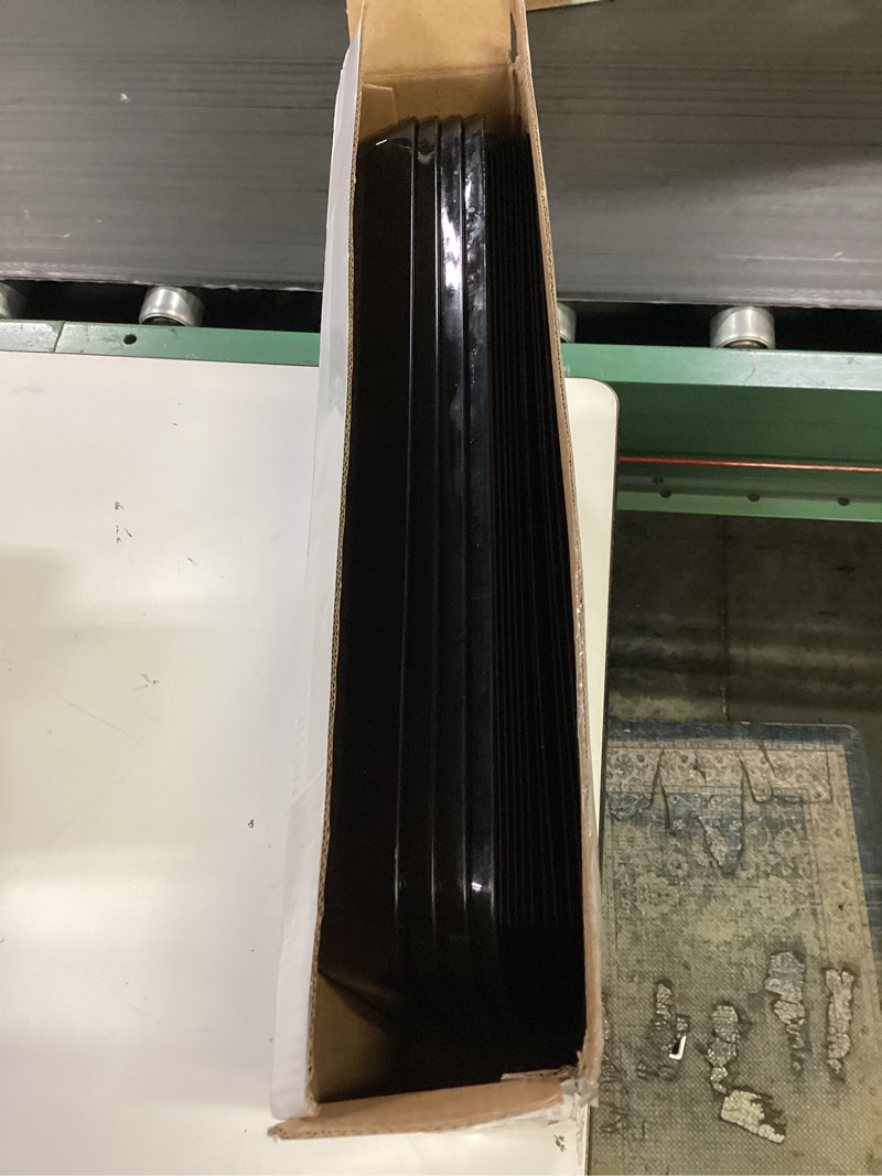 Condition photo showing As Is for greenandlife 4 pcs 16" x 11" Large Serving Trays for Party Supplies, Plastic Platters for Serving Food, Unbreakable Reusable Trays for Snack, Fruit, Cookies, Desserts in Kitchen, BPA Free, Black Black 15.9" x 11"