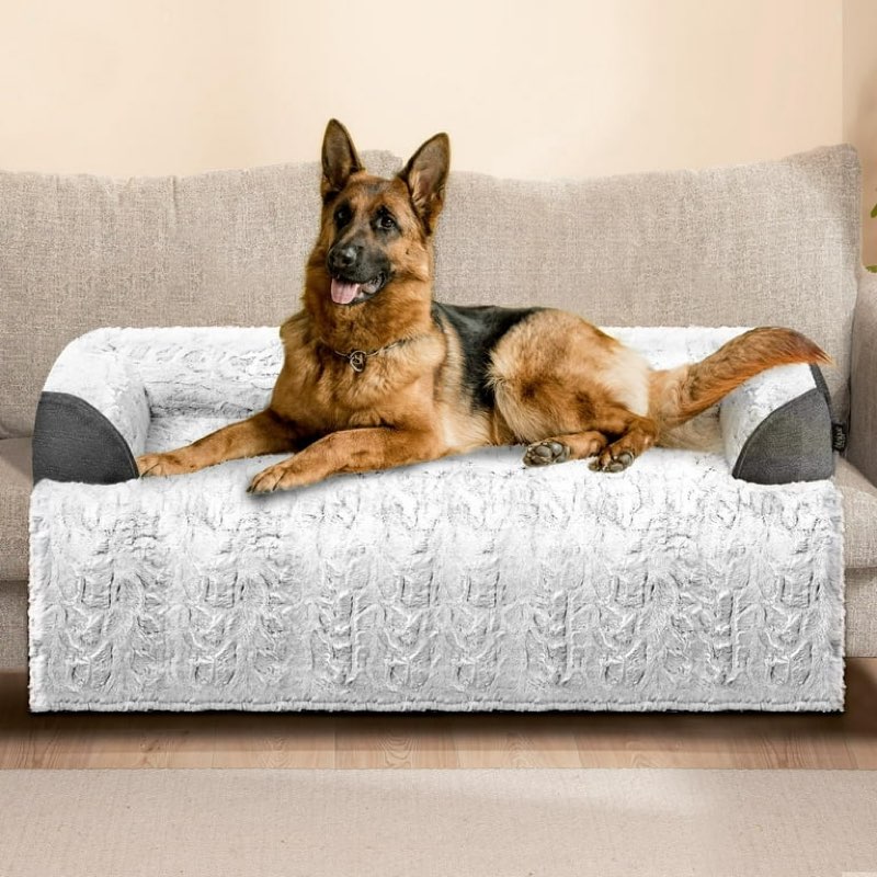 Blunique Dog Couch Bed Waterproof Pet Sofa Protector Detachable Cushion Washable, Gray 45 x 37 inch
