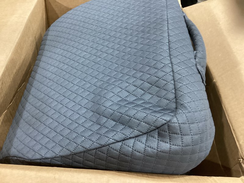 Condition photo showing Good Condition for leg pillow for side sleepers, memory foam knee pillow for side sleeping, leg elevation pillow for hip/back/sciatica pain relief helps spine alignment -18"x30" (4 inches) (grey, l) grey large