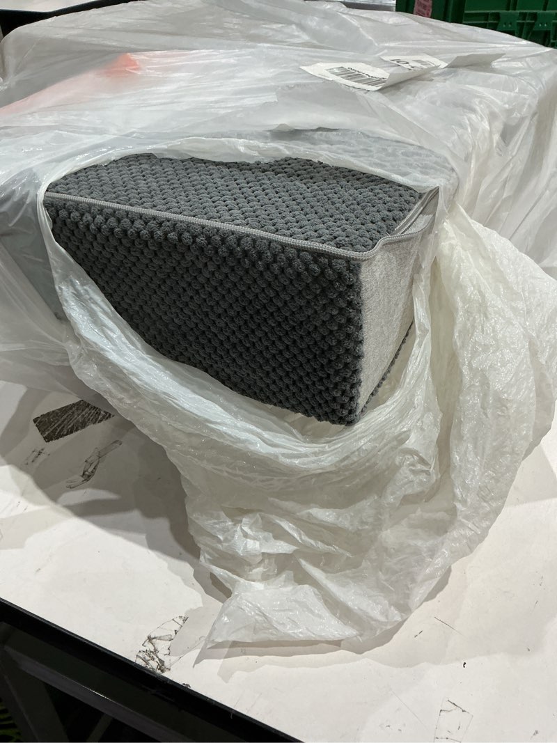 Condition photo showing As Is for dog stairs for small dogs - pet stairs 2 in 1 with zippers suitable for couch and bed, 35d foam dog steps with non slip bottom grey 4 steps, grey 4-step ( 15x24x18 ) fleece grey