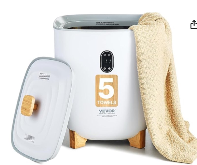 vevor - bathroom towel warmers, 25l towel warmer bucket with auto shut-off for spa, holds up to 5 extra large towels, blankets, clothes, robes, pajamas and more