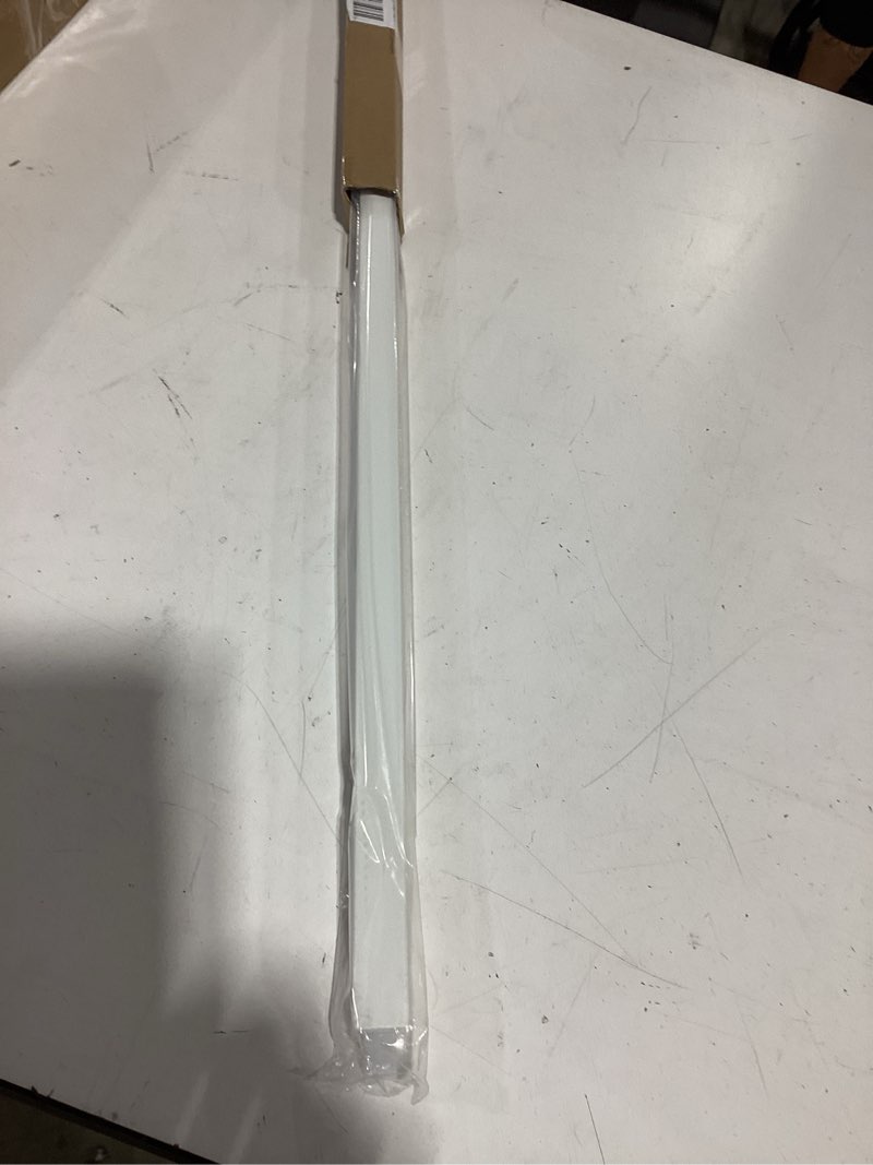 Condition photo showing As Is for 24 inch replacement towel bar for ceramic holder - cut to fit any size, spring loaded adjustable plastic towel rod for porcelain holders, no demolition installation, rental & vintage bathroom friendly white