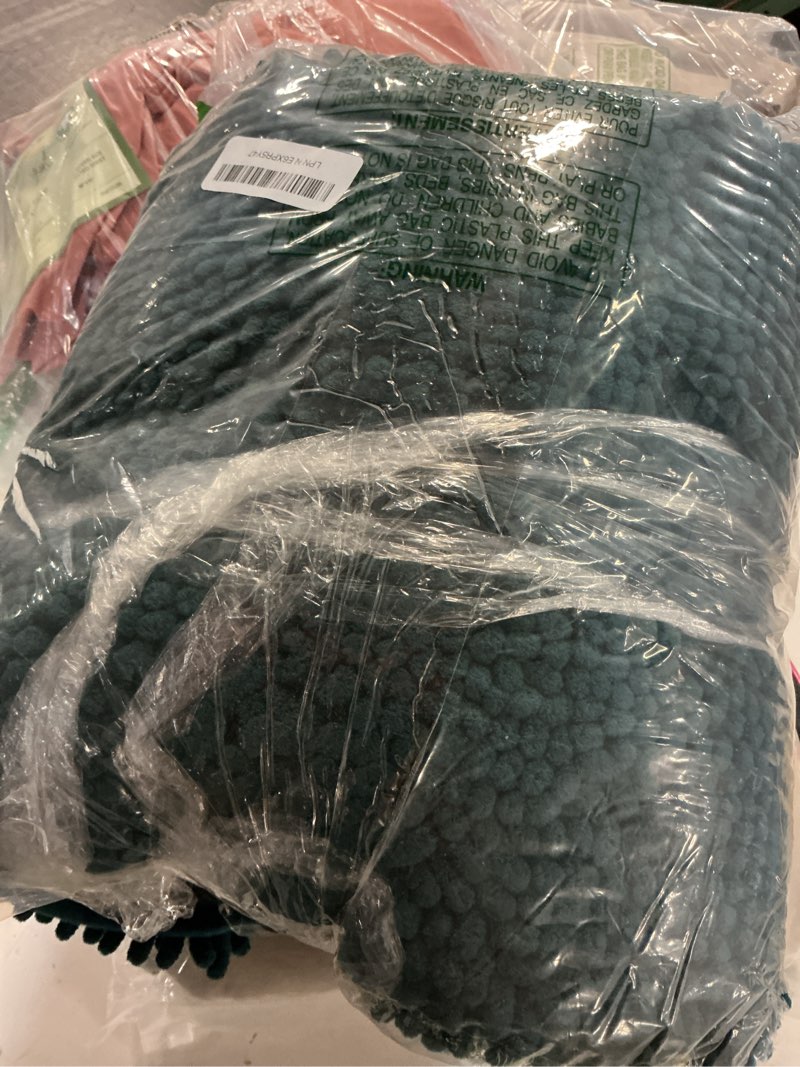 Condition photo showing Good Condition for muddy mat® | super absorbent door mat indoor, microfiber quick dry chenille entryway rug, non-slip front door mat, indoor mats for entryway, machine washable pet rug, atlantic blue 59"x24" atlantic blue 24" x 60"