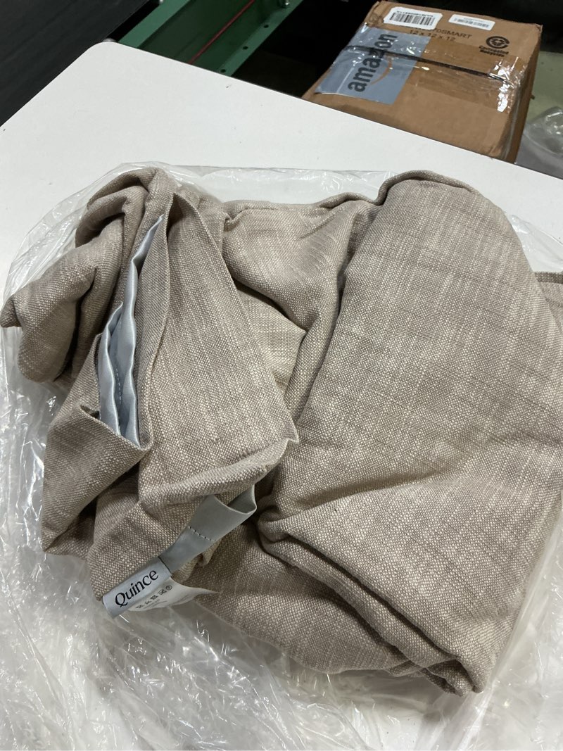 Condition photo showing Good Condition for quonce textured cotton curtain 48”x108” oatmeal