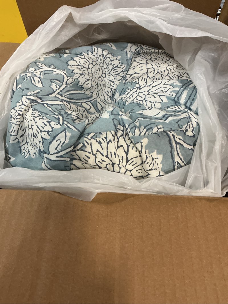 Condition photo showing Good Condition for levtex home adare blue reversible king/cal king comforter set (106x94in) with 2 pillowcases (36x20in) - floral bedding - blue and white - 100% cotton king size comforter set - soft, pre-washed comforter - king/cal king blue