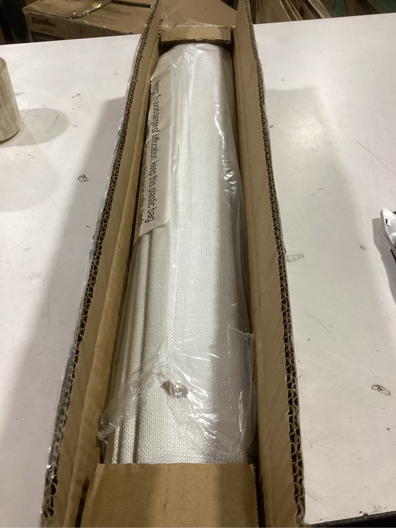 Condition photo showing Good Condition for LazBlinds No Tools No Drill Cordless Roman Shades for Windows, Blackout Thermal Insulated UV Blocking Window Blinds, Lightweight Fabric Blinds for Indoor Windows, 20" W x 60" H, Blackout - White White 20" W x 60" H