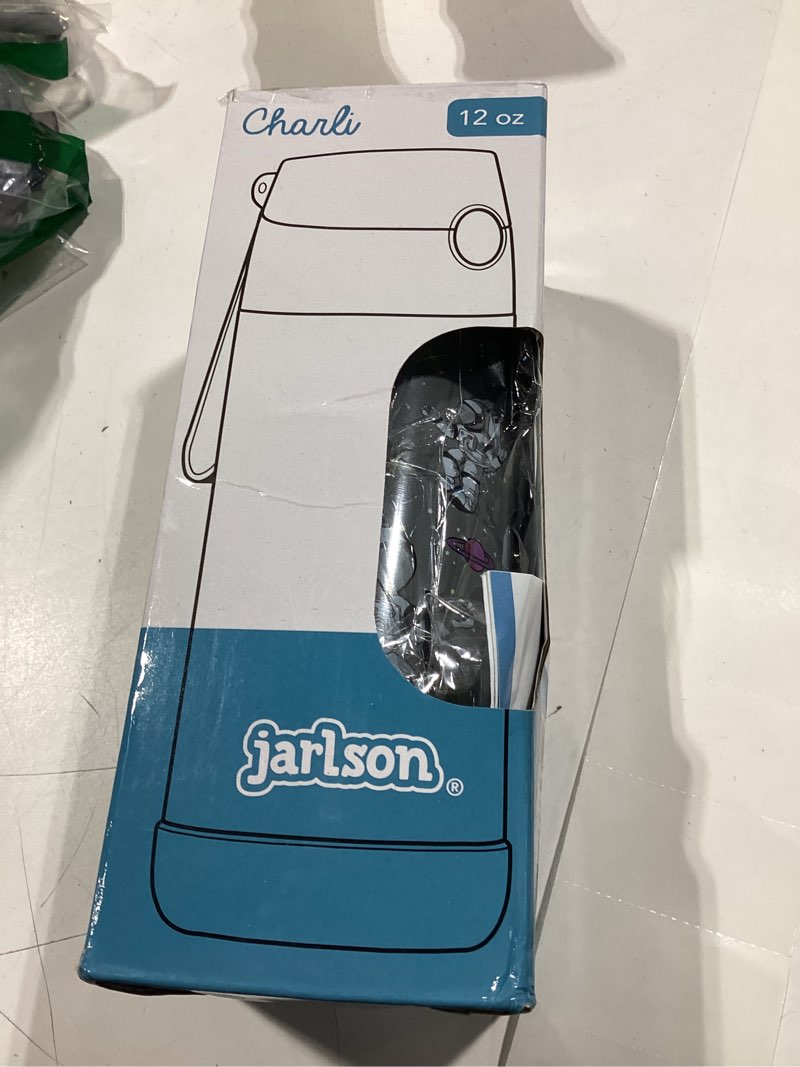Condition photo showing Good Condition for jarlson® kids water bottle charli [12oz] - stainless steel thermo bottle with straw - insulated, spill proof waterbottle for school & sports - thermo tumbler for boys & girls (astronaut) astronaut 'star' 12 oz
