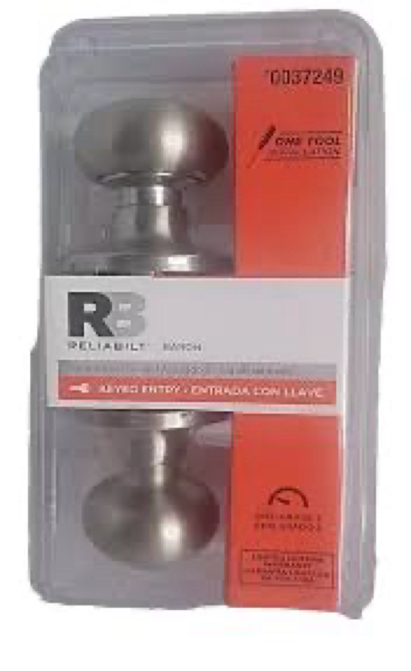 ReliaBilt Baron Satin Nickel Bed/Bath Door Knob #0037249 Keyed Entry Open Box