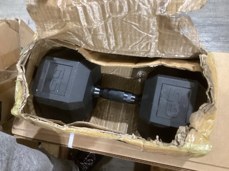 Condition photo showing Good Condition for CAP Barbell Coated Hex Dumbbell Weight - Single | 10-120 lbs | Multiple Options Black Handle 65 lb