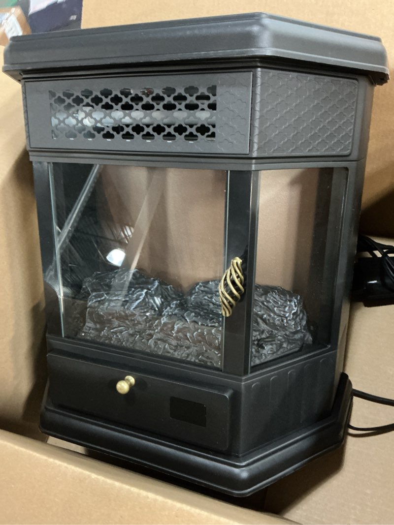 Condition photo showing As Is for Electric Fireplace Heater 22 in Freestanding Fireplace Stove Infrared Fireplace RealSmart with 3D Flame Effect Remote Control, Timer, Overheating Protection Heater for Indoor Use Black