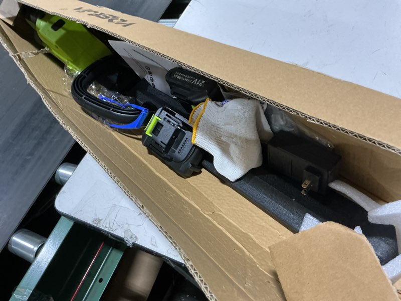 Condition photo showing As Is for 21v hedge trimmer cordless with battery, 20" lightweight electric bush trimmer, 2x 2.0ah batteries & lcd display, 180° rotating handle, 3000rpm dual-action blades, 2/3" gap for shrubs 2000mah