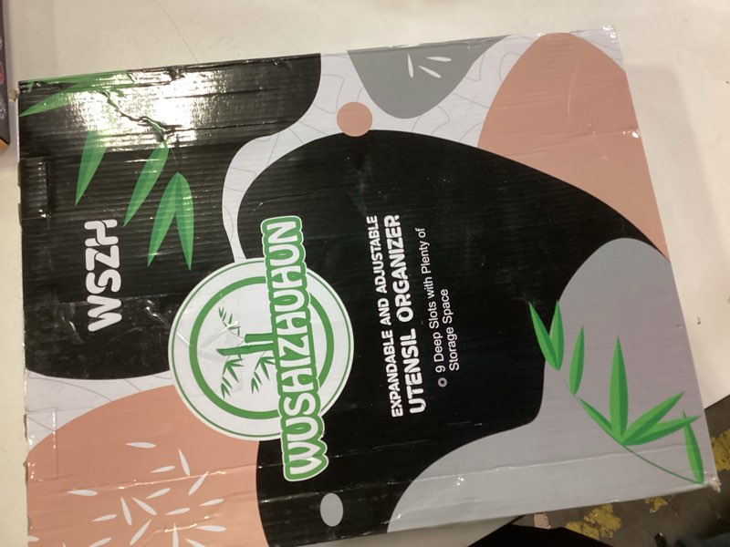 Condition photo showing New/Like New for Utensil Organizer Silverware Drawer Organizer - Bamboo Expandable Cutlery Tray with Dividers for Utensil Holder Office Storage Makeup Desk Drawer Tool Organization W13.5"-19.5" x L17.5" x H2.5"(Black)