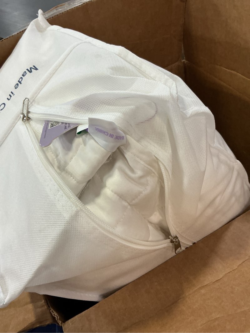 Condition photo showing As Is for ynm cooling weighted blanket, 100% viscose derived from bamboo with premium glass beads (white, 80"x
