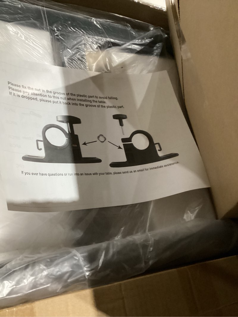 Condition photo showing Good Condition for Overbed Bedside Desk Mobile Rolling Laptop Stand Tilting Overbed Table with Wheels Height Adjustable Tray Table for Laptop Bed Sofa Side Table Rustic Brown