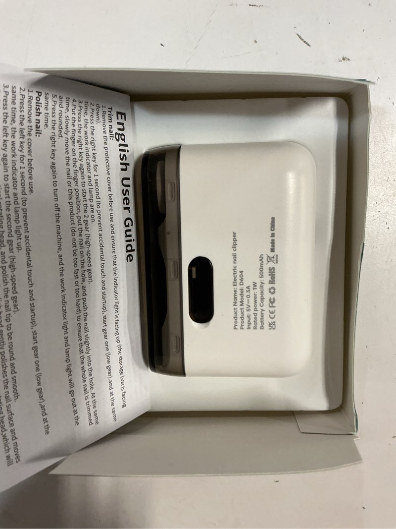 Condition photo showing New/Like New for Automatic Nail Clipper with Nail File, Electric Baby Nail Clippers with Light, Rechargeable Nail Clippers with Catcher, Electric Nail File for Baby, Kids, Seniors, Caregivers