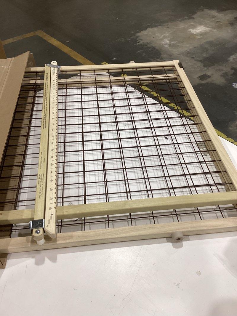 Condition photo showing Good Condition for mypet north states 48" wide wire mesh gate: made in usa, simply expand and lock in place. pressure mount. fits 29.5"- 48" wide (37" tall, sustainable hardwood) (b07ftrh55z)