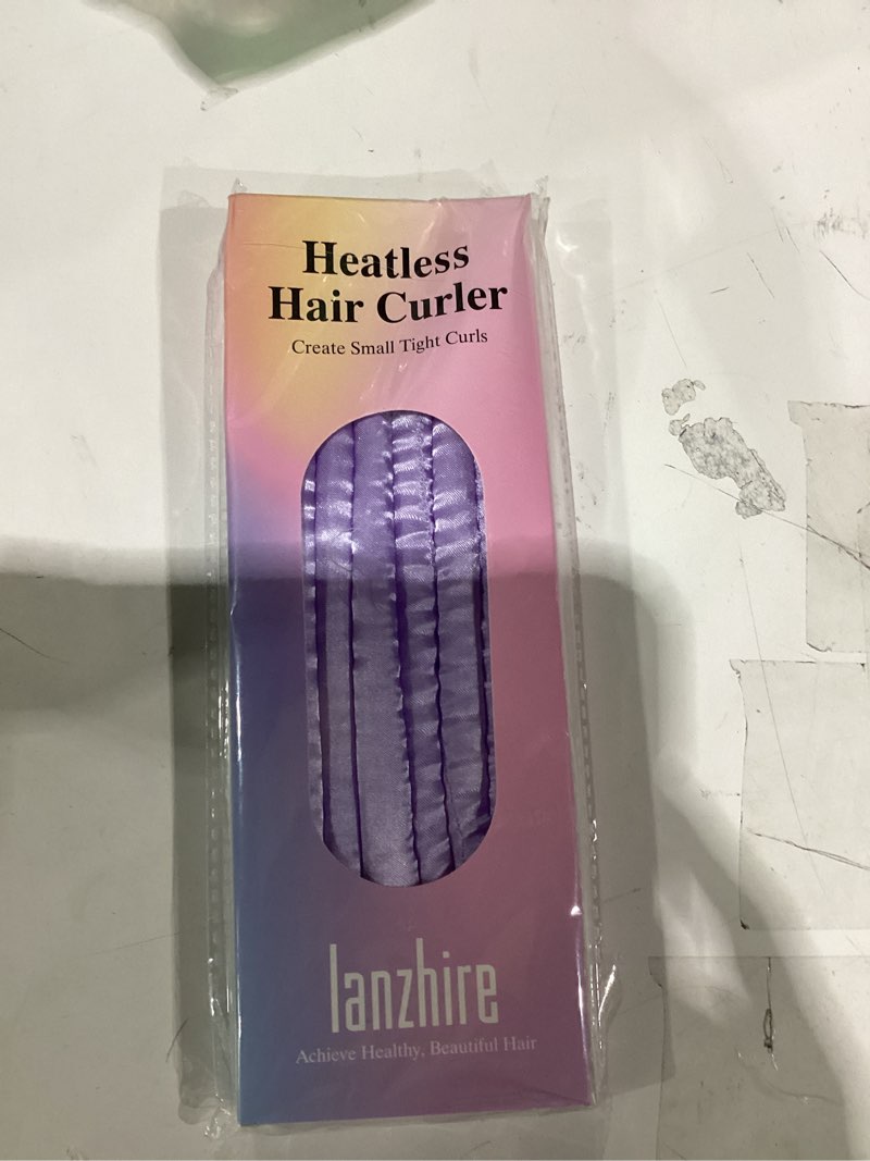 Condition photo showing Good Condition for lanzhire heatless curling headband for overnight long and short hair curls (purple) a-purple