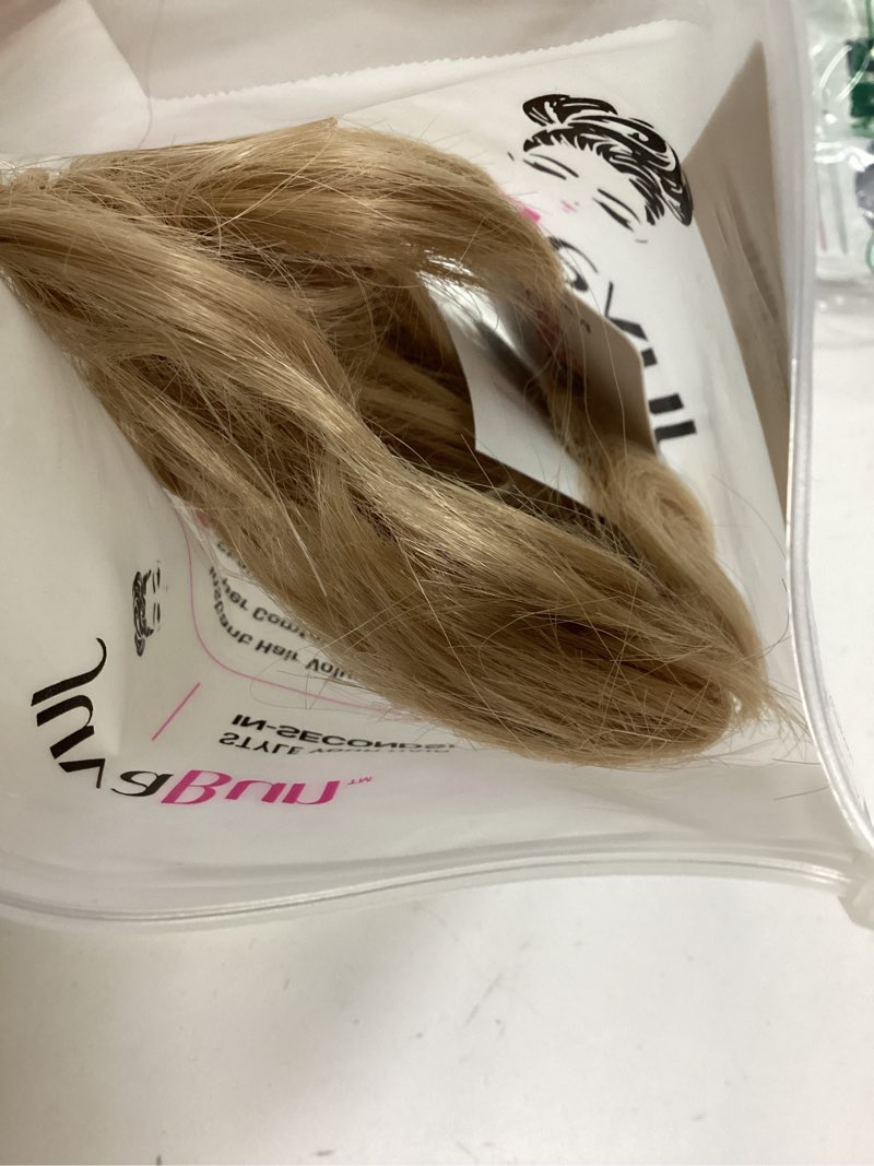 Condition photo showing As Is for Juvabun Hair Extensions Gold– Soft Curly Hair Extensions Clip-In for Natural Volume & Quick Updo Styling Hair Bun Maker