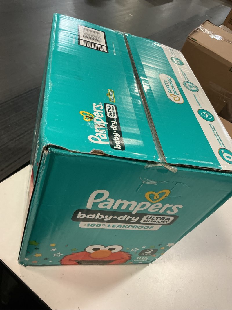 Condition photo showing New/Like New for Pampers Diapers - Baby Dry - Size 2, 186 Count, Absorbent Disposable Infant Diaper (Packaging May Vary) Size 2 186