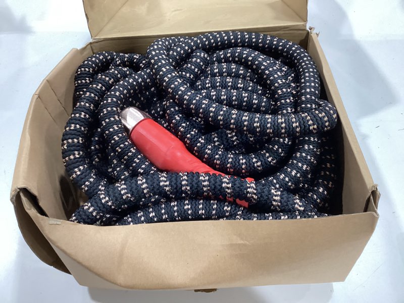 Condition photo showing As Is for pocket hose ballistic 100 ft expandable garden hose w/pocket pivot swivel connector, anti-burst sleeve reinforced with bulletproof fiber, lightweight, no-kink, compact, uv-protected, as seen on tv